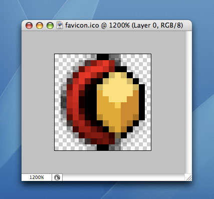 Pixelshell favicon image viewed in Photoshop